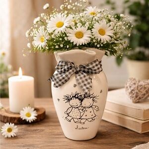 Vintage Marci By Baum Bros Children Of The Inner Light Sisters Vase